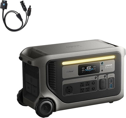 Anker SOLIX F3000 Portable Power Station, 3,072Wh, 6,000W Recharging, Solar Generators for Home Use, Expandable to 24kWh, Works with Generator, For Power Outages, Camping, RVs, Emergencies