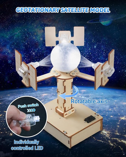 Poraxy STEM Kits for Kids Ages 8-10-12, 5 Set Wooden 3D Puzzles, Educational Science Experiment Building Projects Crafts, Toys for Ages 8-13, Birthday Gifts for Boys Girls 8 9 10 11 12 13 Years Old