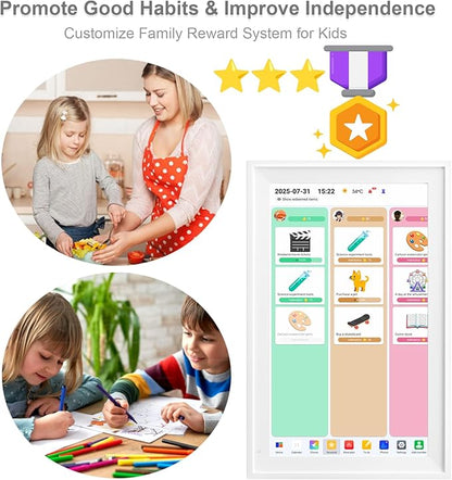 Digital Calendar, 15.6 inch Smart Wall Planner with Touch Screen, Electronic Calendar & Chore Chart Full HD Interactive Display for Family Schedules, Kid Activities Organizer Housework To-do List Reminder