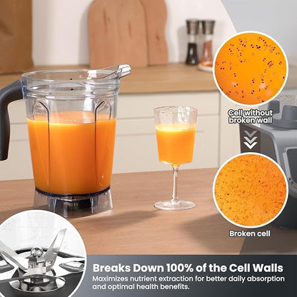 iCucina 1500w Blender for Kitchen with Pre-set Blending Programs, 64oz Heavy Duty Professional-Grade Blenders for Smoothies, Soups, Dips, Nut Butters, BPA-Free Tritan Jar