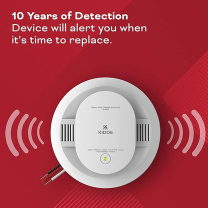 Kidde Hardwired Smoke & Carbon Monoxide Detector, AA Battery Backup, Voice Alerts, Interconnectable, LED Warning Light Indicators, 2 Pack