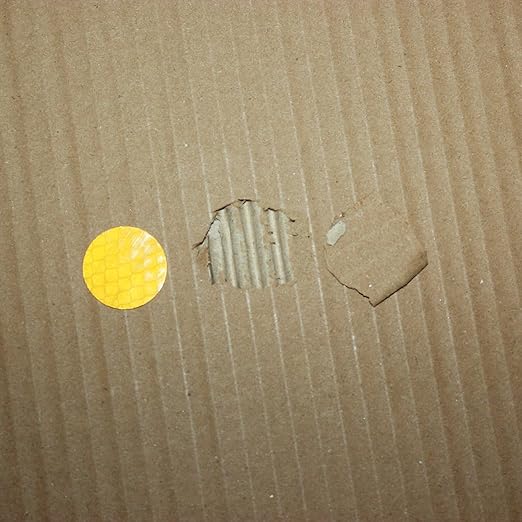 Non Fading Yellow Reflective Stickers 1-inch Diameter Round Reflector, Outdoor Waterproof High Visibility Warning Adhesive Tape (50 Pcs)