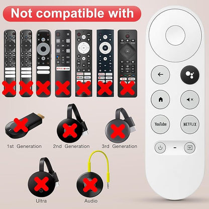 Voice Replacement for Google-Chromecast-Remote, G9N9N for Chromecast with Google TV Remote, for Google TV Streamer (Only for Snow Chromecast Google)