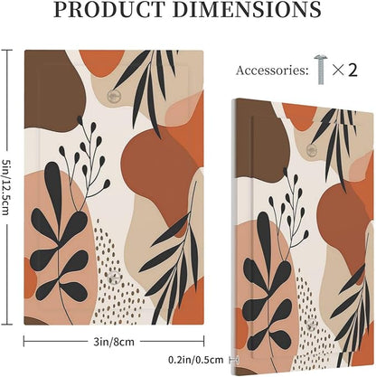 Light Switch Cover Plate Boho Botanical Orange Green Beige Minimalist 1 Gang No Device Blank Electrical Wall Plates Faceplate Decorative Switch Plate for Bedroom living Room Decor