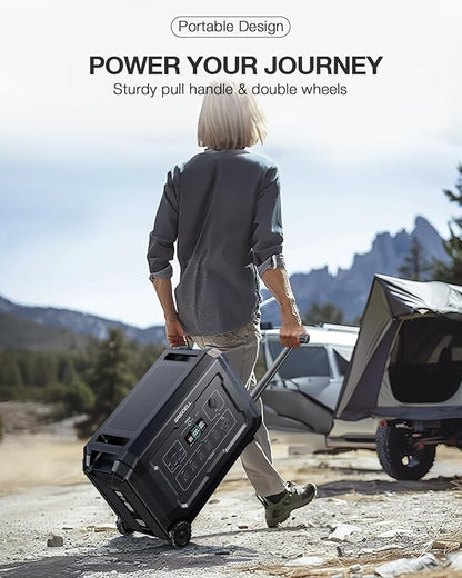 GRECELL-4000W Portable Power Station, 5040Wh Solar Generator with LiFePO4 Battery, 6 AC Outlets (7000W Peak), 1.5H Fast Charge, Expandable Emergency Power for Power Outage, RV Camping & Off-grid Use