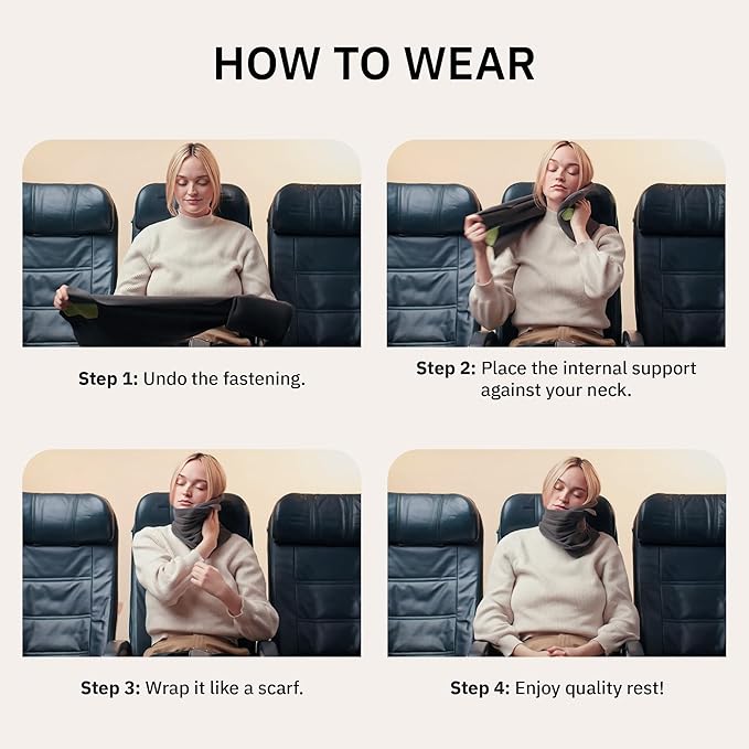 trtl Pillow - Scientifically Proven, Super Soft Neck Support Travel Pillow for Sleeping - Lightweight and Machine Washable - Ergonomic Design for Traveling on Airplanes, Cars, and Trains - Grey