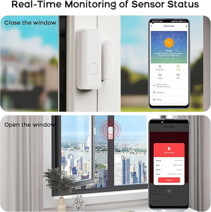 Wireless Home Security System WiFi+GSM/4G with Instant App Alerts&Auto Alarm Dial,Door&Window Alarm System,Motion Sensors,Smart Life Tuya Control,NO Monthly Fees,Apartment,Kids Safety