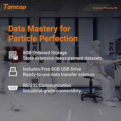 Temtop Particle Counter Aerosol Dust Monitor Professional Cleanroom Tester Laser Air Detector AQI Data Logger PM1.0 PM2.5 PM4.0 PM10 TSP PMD 351