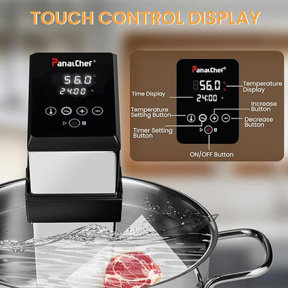 Commercial Sous Vide Machine for Restaurant, 1600W Sous Vide Cooker, 360° Immersion Circulator, 15dB Ultra-Quiet, IPX7 Waterproof, Powerful Pump Design, Accurate Temperature Control
