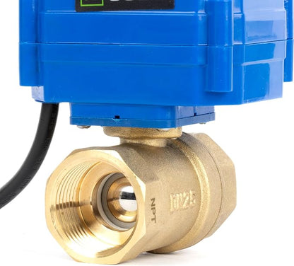 U.S. Solid 1" NPT Motorized Ball Valve with US Plug 110VAC Brass Electrical Ball Valve,Auto Return, Normally Closed, IP65