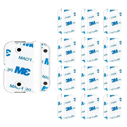 Adhesive Replacement Strips for Ring Contact Sensor 2nd Gen, Pre-Cut Double-Sided Tape 12-Pack, Compatible for Ring Door Sensor, Easy Installation & 100% Fit(White)
