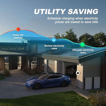 Level 2 EV Charger, 11.5KW /50A Fast Wall Home Charging Station, 27.3ft Charging Cable with Smart App (WiFi), 240V EV Charger with NEMA 14-50, EVSE J1172 Connector for Electric Car EC51W