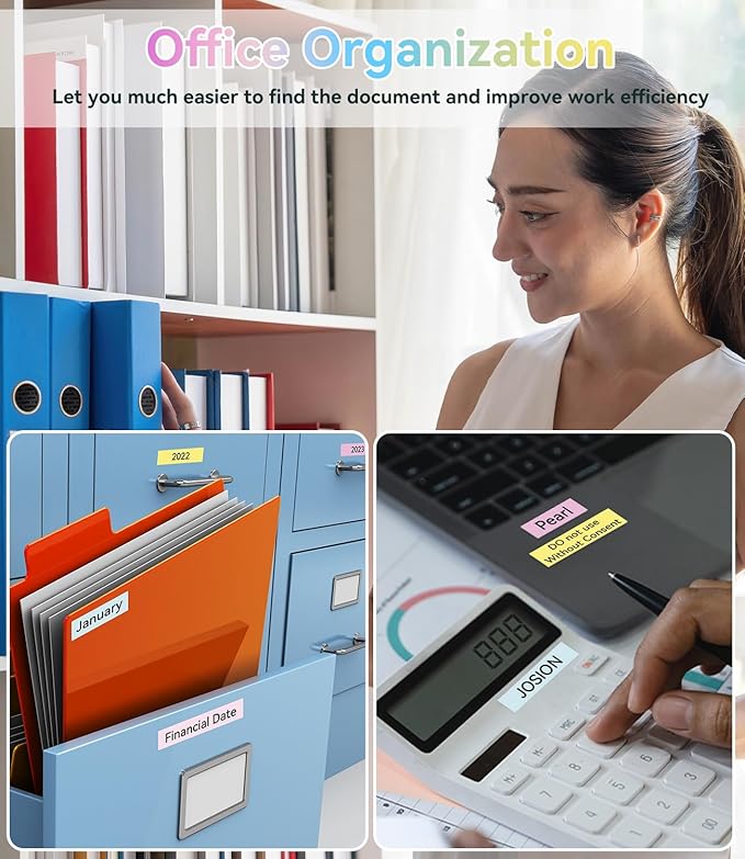 Freshworld Compatible with Dymo D1 Label Tape Multicolored Refills,Black on White/Baby Pink/Lavender/Blue/Lemon Yellow/Mint Green,for LabelManager 160 210D 260P 280 360D 420P PnP,1/2 in x 23 Ft,6-Pack