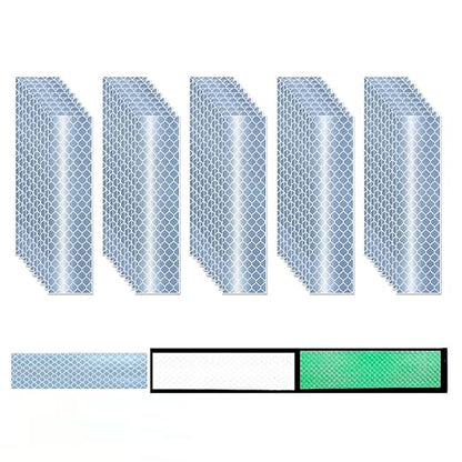 Glow in The Dark Reflective Stickers 1 inch X 4 inch for Truckskes, Warning Strong Safety Adhesive Reflective Strips (50 Pcs)