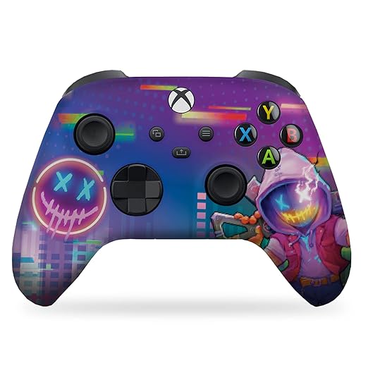 DreamController Neonabyss Custom X-box Controller Wireless compatible with X-box One/Series X/S Proudly Customized in USA with Permanent HYDRO-DIP Printing (NOT JUST A SKIN)