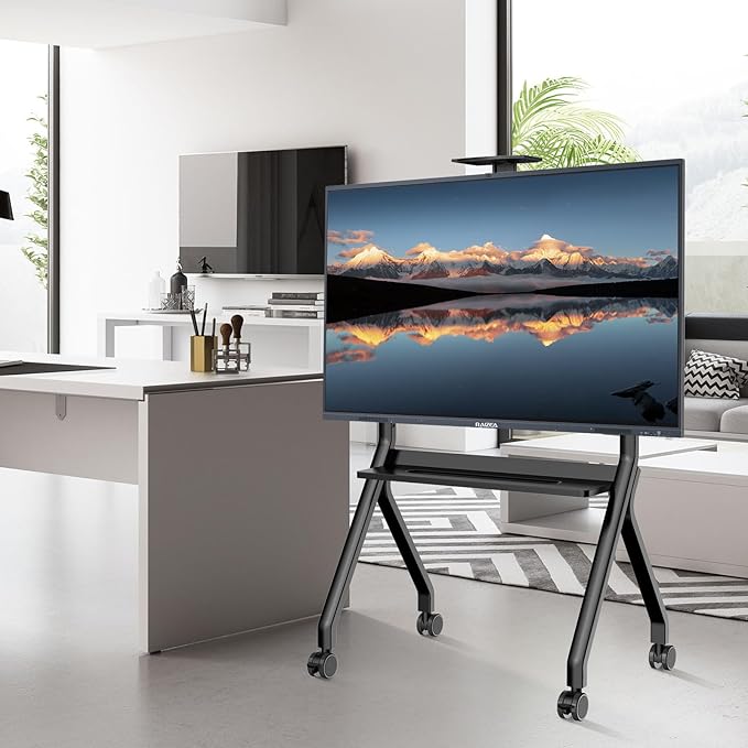 Mobile Smart Board Stand for Interactive Whiteboard 47"-65", Lockable Wheels, Holds up to 176lbs, for Office Classroom Home(Model: FD570)