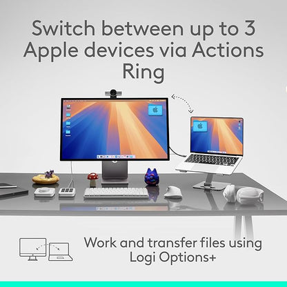 Logitech MX Master 4 for Mac, Ergonomic Bluetooth Mouse with Advanced Performance Haptic Feedback, Ultra-Fast Scrolling, USB-C Charging, MacOS, iPadOS, Windows - Space Black