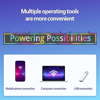 Outdoor Digital Scrolling Programmable Led Sign customizable Waterproof Business USB Wifi Control Display Pantalla Publicidad Word Bright Open Message Board Text (115"X14")