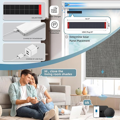 SmartWings Motorized Blinds Shades for Windows Remote Control Smart Blind Shade Work with Apple Homekit Z-Wave Alexa Automatic Roller Shade Blackout Electric Blind Customized 16"-110" W (Vigor Dove)