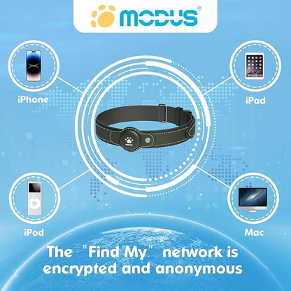 GPS Tracker for Dogs&Cats, 2 in 1 Pet Tracking Smart Collar (Only iOS), No Monthly Fee GPS Tracker Dog Collar, Real-time Location Comfortable PU Tracker for Small, Medium Large Dogs(Locator Included)