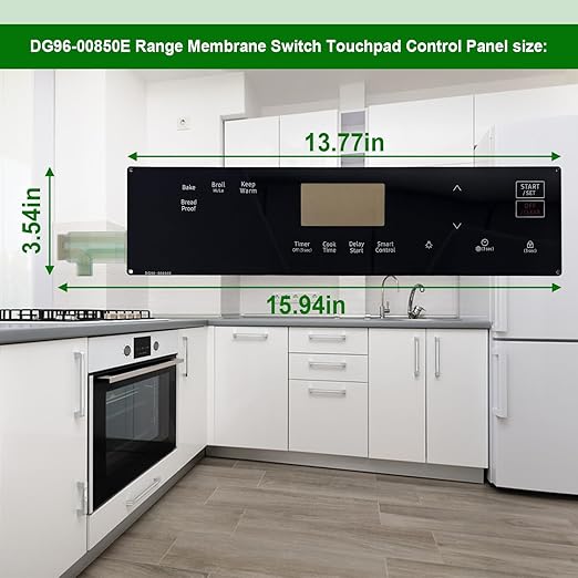 Upgraded DG96-00850E Range Membrane Switch Touchpad Control Panel Compatible with Samsung Gas Ranges Ovens,Replaces 4976816,AP7192051,PS16736760,EAP16736760 for NX60A6111SS,NX60A6111SS/AA-00