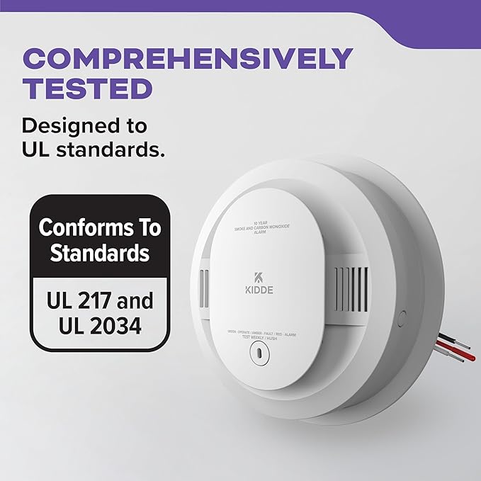 Kidde Hardwired Smoke & Carbon Monoxide Detector for Home, 10-Year Battery Backup, Interconnectable, 3-Pack