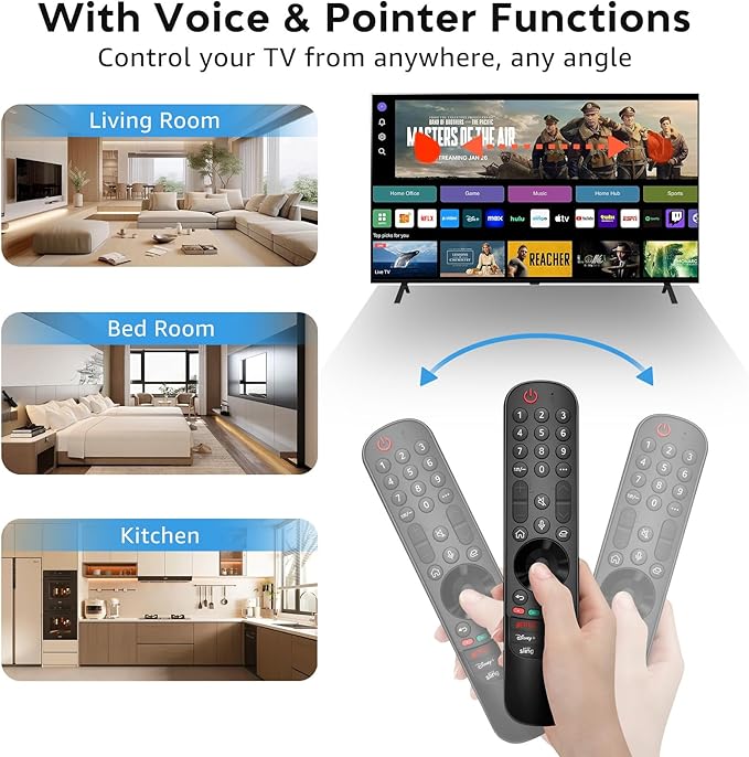 Voice Magic for LG-TV-Remote Control Replacement, for Magic Remote MR21 MR22 MR23 MR24GA with Battery, with Voice Recognition and Pointer Function