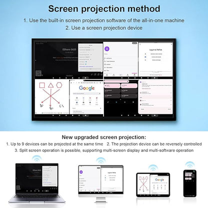 Smart Board 49 Inch, 4K UHD Digital Whiteboard with Android & iOS for Live Streaming, Infrared Touch Screen Electronic Whiteboard, 8+64GB Smartboard for Classroom, Office, Meeting Room