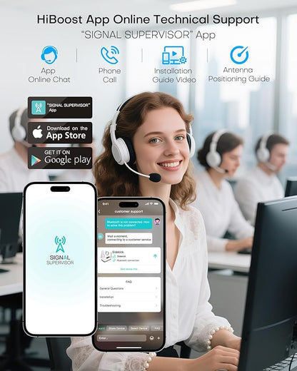 Cell Phone Booster for Home Office | Boosts 5G & 4G LTE | Cell Phone Signal Booster for All U.S. Carriers-Verizon, AT&T, T-Mobile & More | for Band 12/17,13,5,25/2,4 | HD Display | App | FCC Approved