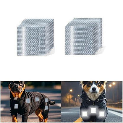 Non Fading White Reflective Stickers 2 inch X 2 inch, Outdoor Waterproof High Visibility Warning Safety Adhesive Reflector Tape (20 Pcs)