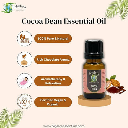 Organic Cocoa Bean Essential Oil (Chocolate) - Pure, Aromatic, and Rich | Natural Chocolate Scent for Aromatherapy (4oz)