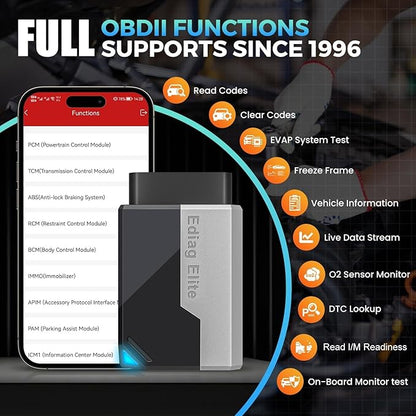 KINGBOLEN Ediag Elite OBD2 Scanner Bluetooth, Bidirectional Control Scanner All System Diagnostic Tool for iOS & Android, 15+ Hot Reset, CANFD Protocol, FCA AutoAuth, No Subscriptions Lifetime Update