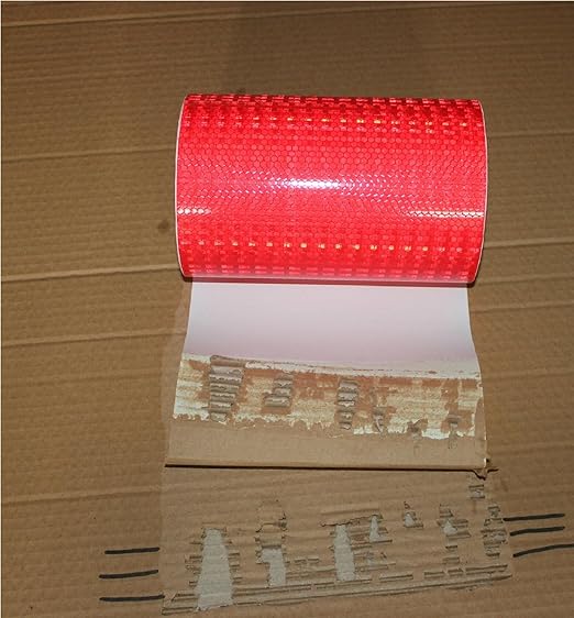 Red Reflective Tape Outdoor Waterproof 6 inch Wide, High Visibility Warning Industrial Marking Tape, Safety Stickers (68 feet)