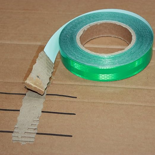 Non Fading Reflective Tape Green Outdoor Waterproof 1 inch, High Visibility Warning Industrial Marking Tape, Safety Stickers (68 feet)