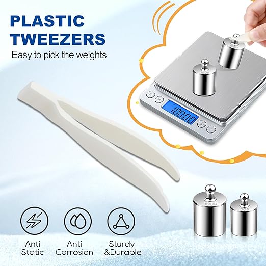 UCEC Calibration Weights for Digital Scale, 10mg - 100g Gram Weights Kit, Precision Stainless Steel Balance Scale Calibration Weight Set with Tweezers for Lab Educational Science