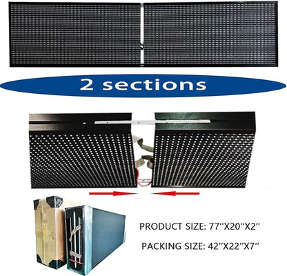 HS Programmable Scrolling Led Sign, Digital Signs Outdoor Waterproof ,Electronic Message Display Board ,Open neon Signs, Full Color High Brightness Big P10 77’’x20’’for Business Store Advertisement Public, APP control