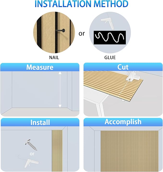 3D Slat Acoustic Wall Panels with Wood Finish Accent, 2 Pack Sound Absorbing Paneling for Studio, Office, Living Room, Bedroom Interior Decor (Natural Walnut, 48''L x 24''W)
