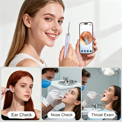 Ear Wax Removal Tool Camera，Ear Cleaner with Camera 1080P, Earwax Removal Kit with 6 LED Light 5 Replacement Ear Spoon, Ear Camera for iOS & Android (Purple)