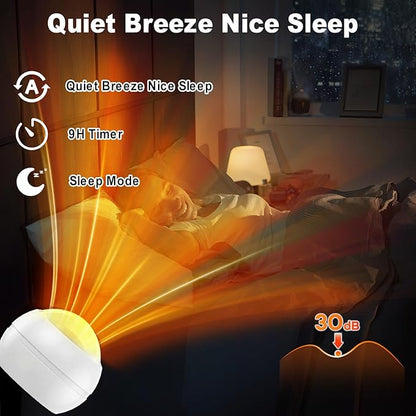 Bladeless Tower Fan, 1400W Space Heater & 40W Cooler Fan Combo with Remote, 80°Oscillation, 8 Speeds and 3 Heating Modes, 9H Timer, LED Display, Fast Safety Heat and Quiet for Bedroom, Kitchen, Office