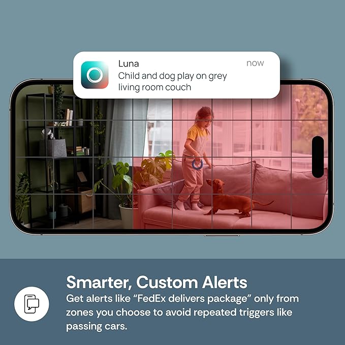 Luna 2K Indoor Cameras for Home Security, 2.4GHz & 5GHz WiFi, 360-Degree Pan-Tilt, Built-in Spotlight, Human Auto Tracking, Siren, Pet/Dog/Baby Camera with Phone app, Black (2025 Upgrade Version)