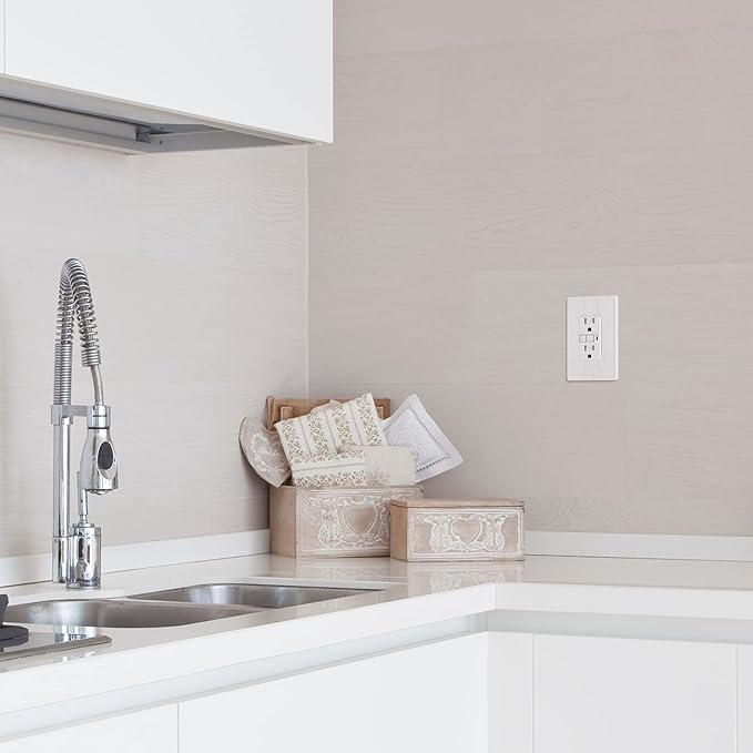 LIDER Brushed Finish Decorator Switch Cover, Screwless Wall Plate, Mid-Size 1-Gang 4.88" x 3.11", Unbreakable Polycarbonate Thermoplastic, UL Listed, LSWP-31M-BW, Brushed White