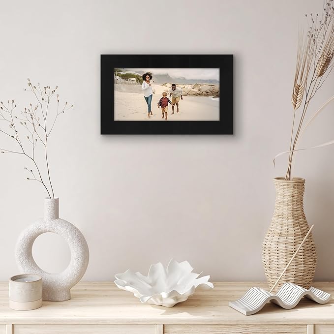 Americanflat 4x8 Picture Frame with Shatter-Resistant Glass - Signature Collection - Gallery-Style Frames Made of Engineered Wood - Photo Frame for Tabletop and Wall Display - Black