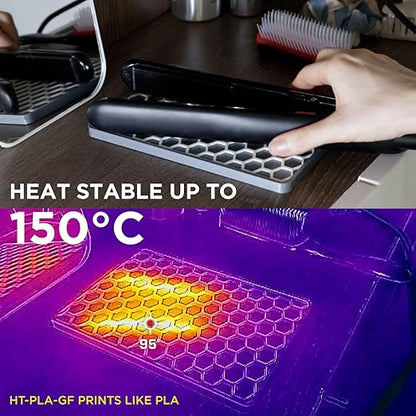 Polymaker HT-PLA-GF Filament 1.75mm Black, High Temp PLA for 3D Printing, Heat Resistant to 150°C, Easy to Print, Easy to Anneal, Works with Most FDM Printers, 1kg Spool