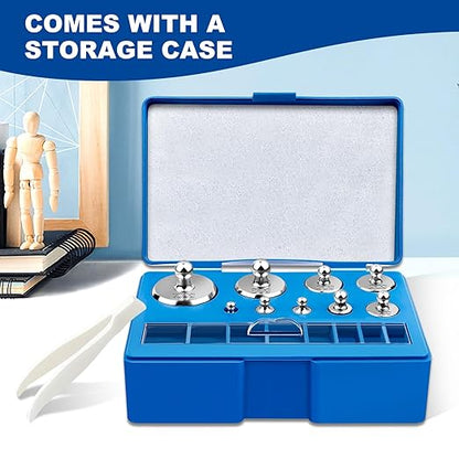 UCEC Calibration Weights for Digital Scale, Scale Weights Calibration Weights Kit, 1g 2g 5g 10g 20g Gram Weight Set with Storage Box and Tweezer