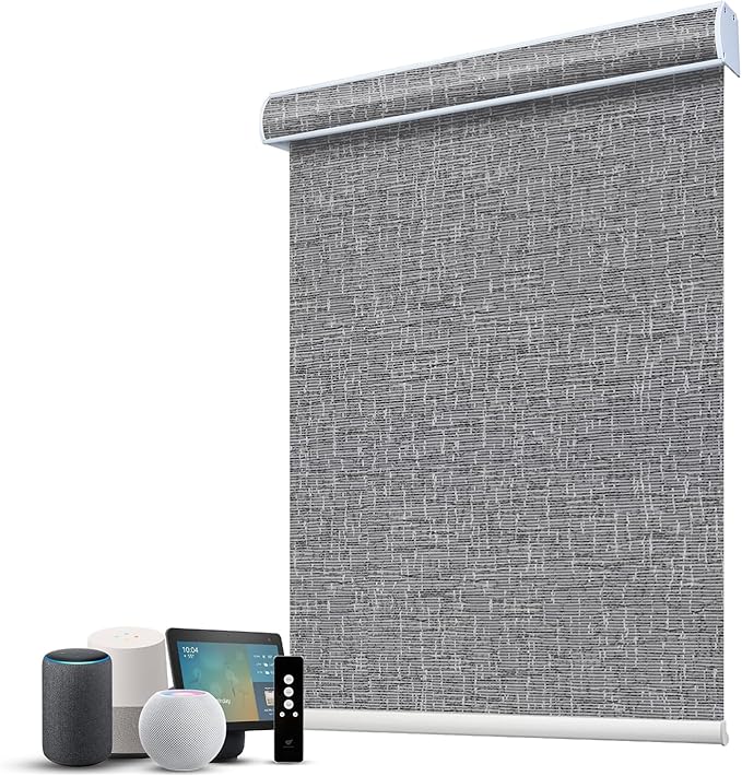 SmartWings Motorized 100% Blackout Shades Blinds, Custom Size, Cordless Window Shades with Rechargeable Battery, Work with Matter/Apple HomeKit, Alexa, Thread/Zigbee, Remote Optional, afar Midnight