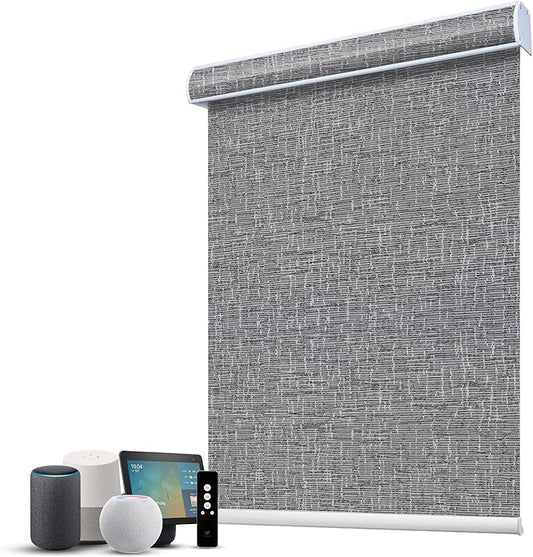 SmartWings Motorized 100% Blackout Shades Blinds, Custom Size, Cordless Window Shades with Rechargeable Battery, Work with Matter/Apple HomeKit, Alexa, Thread/Zigbee, Remote Optional, afar Midnight