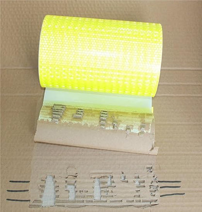 Fluorescent Yellow Reflective Tape Outdoor Waterproof 6 inch Wide, High Visibility Warning Safety Industrial Marking Tape (68 feet)