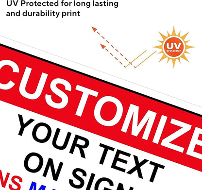 Custom Signs for Outside - Personalized Metal Signs for Outdoors, Home, Airbnb, Office, 8x12 Inch Custom Metal Sign Rust Free, UV Protected, Waterproof and Easy to Install - Made in USA