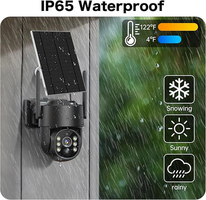Solar Security Cameras Wireless Outdoor, 5G/2.4G Solar WIFI Cameras for Home Security,Solar Powered Outside Camera Wireless,Human Detection, Color Night Vision, 2-Way Talk for home Porch/Garage/Yard