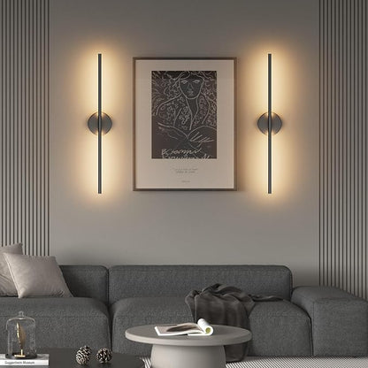 Black Wall Sconce for Bathroom 28In Hardwired Vanity Light Fixture 3000K Indoor Bathroom Sconce Over Mirror 360° Rotate for Living Room